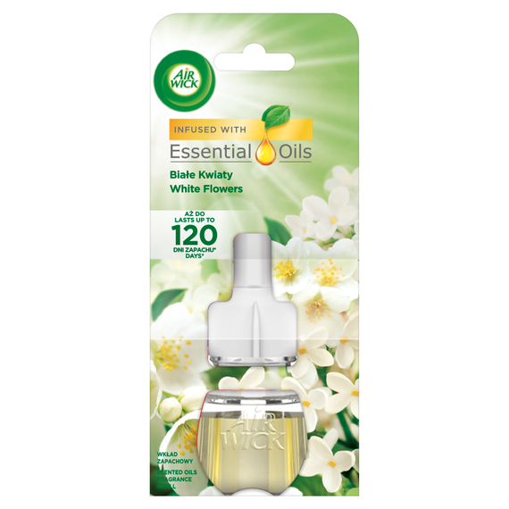 Air Wick Essential Oils Elektrischer Lufterfrischer mit dem Duft weißer Blumen, 19 ml