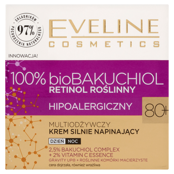 Eveline Cosmetics Biobakuchiol Multi-nährende, stark straffende Creme 80+ Tag Nacht 50 ml