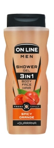 On Line Men Żel pod prysznic 3in1 Spicy Orange dla mężczyzn 410ml