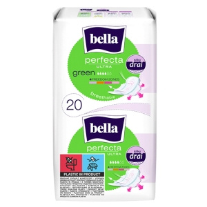 Bella Perfecta Ultra Green Silky Drai Sanitary Napkins 20 pcs