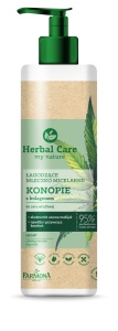 HERBAL CARE Łagodzące mleczko micelarne KONOPIE z kolagenem, 400ml