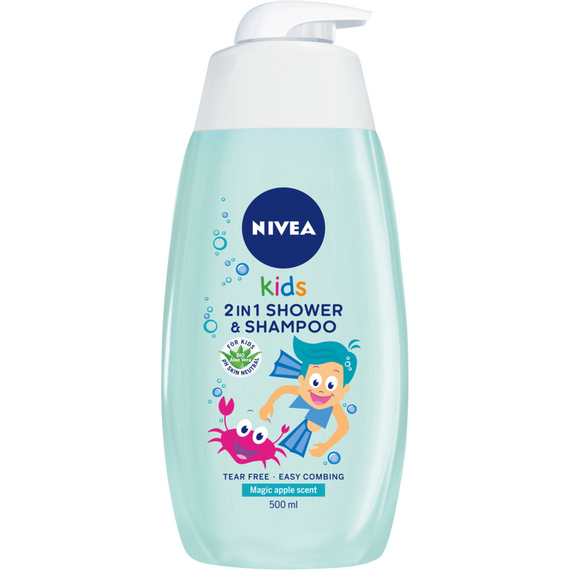 Nivea Kids Körper- und Haarwaschgel mit dem Duft von Apfelkaramell, 500 ml