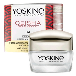 Yoskine Geisha Gold Secret 65+ krem z algą nori przeciwzmarszczkowe ujędrnienie D/N 50 ml