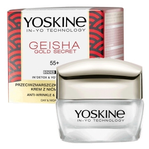 YOSKINE GEISHA GOLD SECRET Przeciwzmarszczkowa regeneracja Krem z nićmi jedwabiu 55+, 50 ml