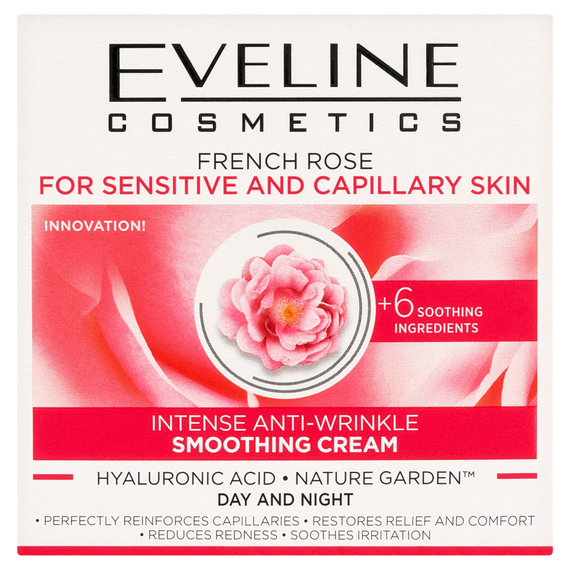 Eveline Cosmetics Glättungscreme Französische Rose & Hyaluronsäure 50 ml