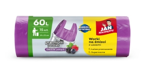 Jan Niezbędny Garbage bags with handles, forest fruit scent, 60 l, 15 pieces