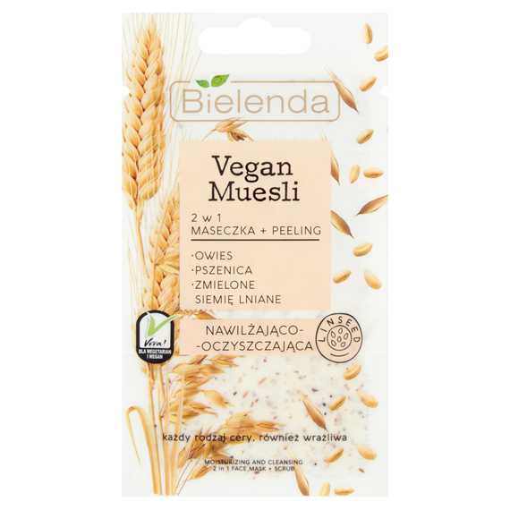 Bielenda Vegan Muesli 2 in 1 Maske + Peeling feuchtigkeitsspendend und reinigend 8 g