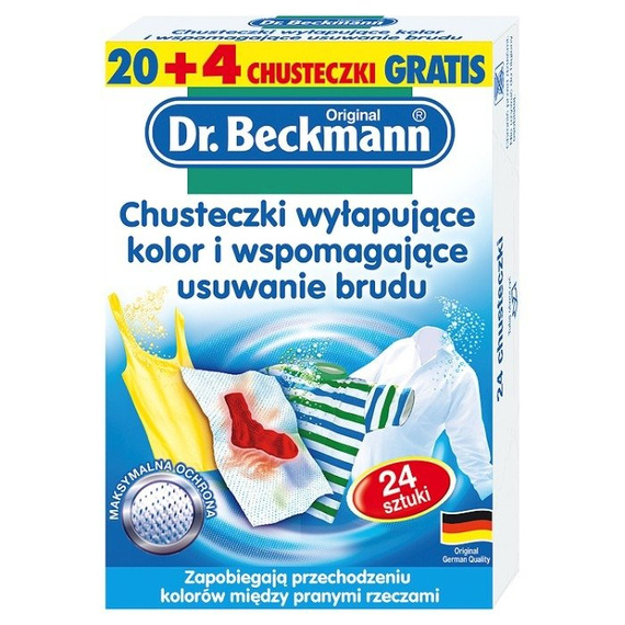 Dr. Beckmann Wipes Farbe zu fangen und die Entfernung von Schmutz 20 Stücke unterstützen