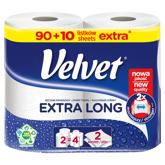 Extra langes Samtpapierhandtuch, 2 Rollen