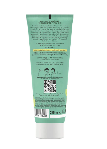 Jean&Len Żel pod prysznic wegańskie Rozmaryn i Imbir 250 ml z Niemiec