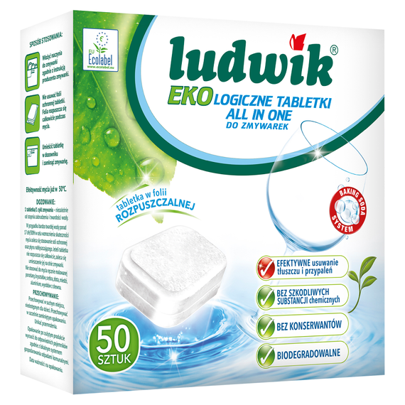 Ludwik All in one Ecological dishwasher tablets 900 g (50 pieces)