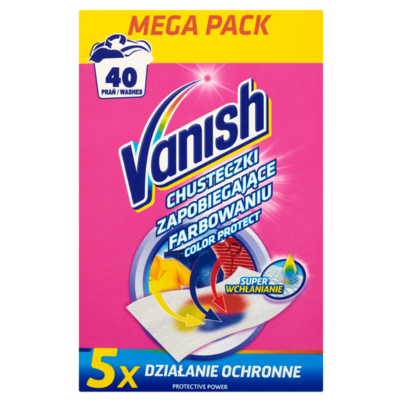 Vanish Color Protect Chusteczki zapobiegające farbowaniu 40 prań (20 sztuk)