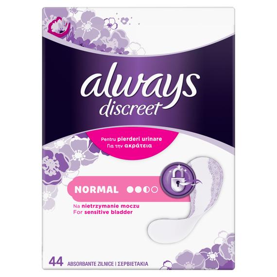 Always Discreet normale Inkontinenzeinlagen x44, zur Verwendung bei Harninkontinenz
