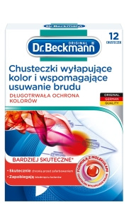 Dr. Beckmann Chusteczki wyłapujące kolor i wspomagające usuwanie brudu 3 w 1 12 sztuk