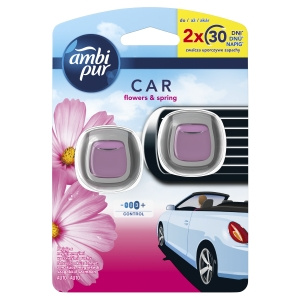 Ambi Pur Car Flowers & Spring Car Air Freshener Starter Kit, 2 pcs.