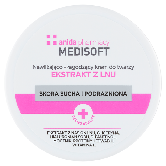 Anida Pharmacy Medisoft Feuchtigkeitsspendende und beruhigende Gesichtscreme mit Flachsextrakt 100 ml