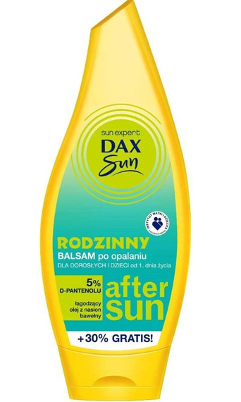 Dax Sun After Sun rodzinny balsam po opalaniu dla dorosłych i dzieci od 1. dnia życia z 5% D-Pantenolu 250ml