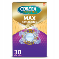 Corega Power Max Tabletki do codziennego czyszczenia protez zębowych max czyszczenie 30 sztuk
