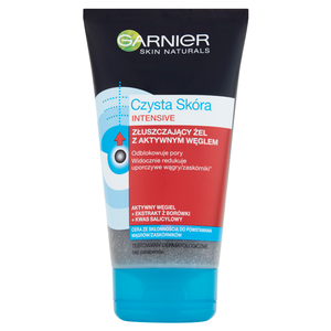 Garnier Czysta Skóra Intensive Złuszczający żel z aktywnym węglem 150 ml