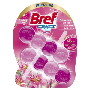 Bref WC Brilliant Gel All in 1 Toilettenschüsselreinigung und Duftanhänger Frühlingsregen 2 x 42 g