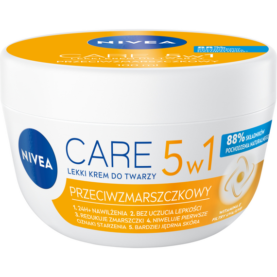 Nivea Care 5w1 Przeciwzmarszczkowy Lekki krem do twarzy 100 ml