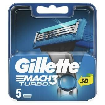 Gillette Mach3 Turbo Ersatzklingen für Herrenrasierer, 5 Ersatzklingen