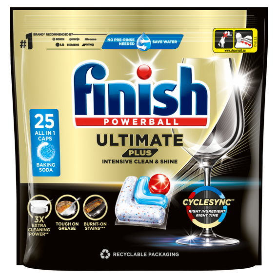 Finish Ultimate Plus Baking Soda Kapsułki do mycia naczyń w zmywarce 305 g (25 sztuk)