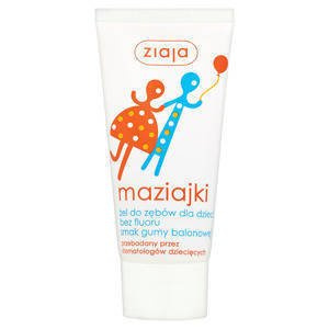 Ziaja Maziajki Żel do zębów dla dzieci bez fluoru smak gumy balonowej 50ml
