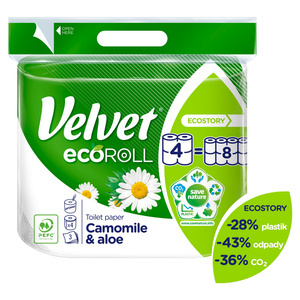 Velvet ecoRoll Kamille & Aloe Toilettenpapier 4 Rollen