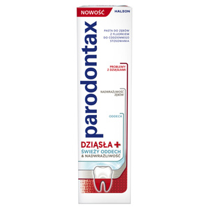 Parodontax Pasta do zębów z fluorkiem dziąsła + świeży oddech & nadwrażliwość 75 ml