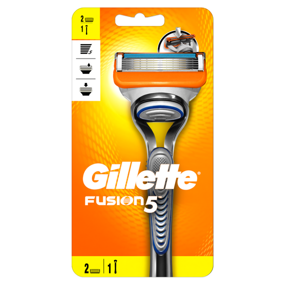 Gillette Fusion5 Herrenrasierer, 1 Rasierer, 2 Ersatzklingen