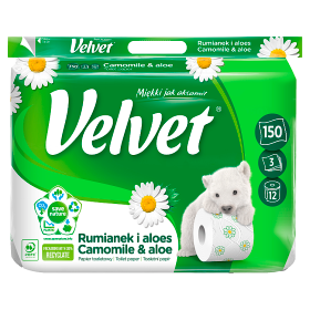 Velvet Toilet paper chamomile and aloe 12 rolls