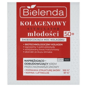 Bielenda Kolagenowy stymulator młodości 50+ Naprężająco-odbudowujący krem przeciwzmarszczkowy 50 ml