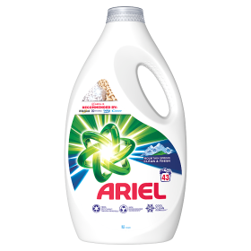 Ariel Liquid Laundry Detergent, 43 Washes, Mountain Spring Clean & Fresh