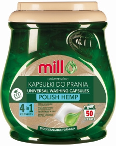 Ecomill Kapsułki piorące 2w1 uniwersalne 50 sztuk Konopie Polskie 