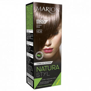 Marion Natura Styl farba do włosów 620 Ciemny Brąz 80ml + odżywka 10ml