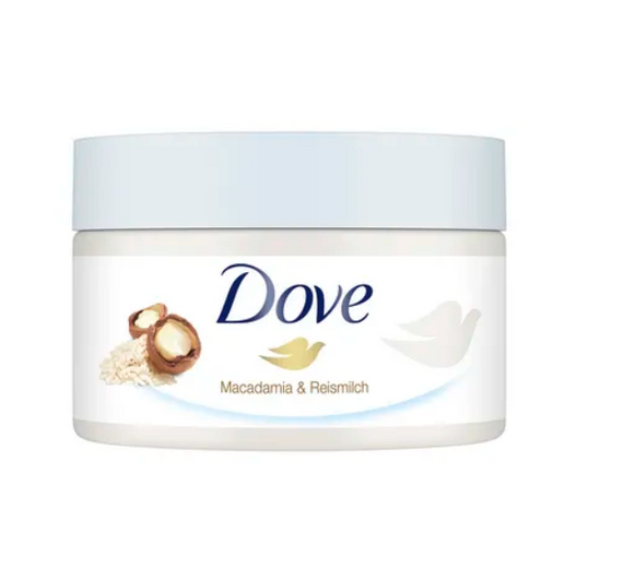 Dove Peeling pod prysznic Macadamia i mleko ryżowe 225 ml