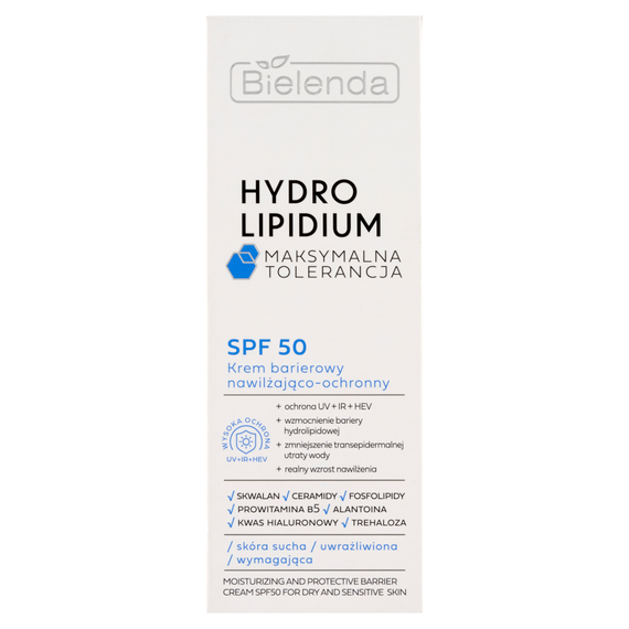 Bielenda Hydro Lipidium Feuchtigkeitsspendende und schützende Barrierecreme LSF 50 30 ml