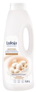 Luksja Creamy & Soft Cremige Badeflüssigkeit mit beruhigender Baumwollmilch und Provitamin B5 1,5 l