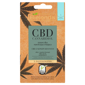 Bielenda CBD Cannabidiol Feuchtigkeitsspendende und beruhigende Maske 8 g