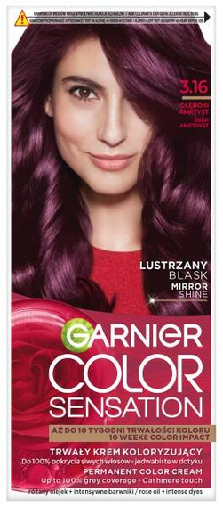 Garnier Color Sensation Trwały krem koloryzujący 3.16 głęboki ametyst