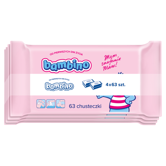 Bambino baby wipes 4 x 63 pieces