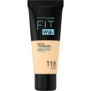 Maybelline Fit Me! Matte + Poreless Podkład Matujący 118 Nude