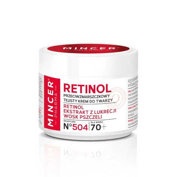 Mincer Pharma Retinol 504 Tłusty ujędrniający krem do twarzy 70+ 50ml