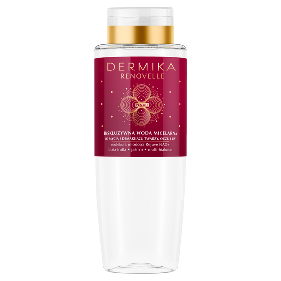 Dermika Renovelle Exklusives Mizellenwasser zum Reinigen und Entfernen von Make-up von Gesicht, Augen und Lippen 400 ml