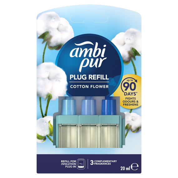Ambi Pur mit einer Nachfüllung für den elektrischen Lufterfrischer Ambi Pur Cotton, 20 ml