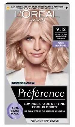 L'Oréal Paris Préférence Hair dye very light ash beige blonde 9.12 Siberia