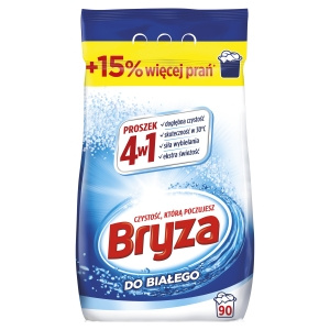 Bryza 4in1 Waschpulver für Weiß 5,85 kg (90 Wäschen)