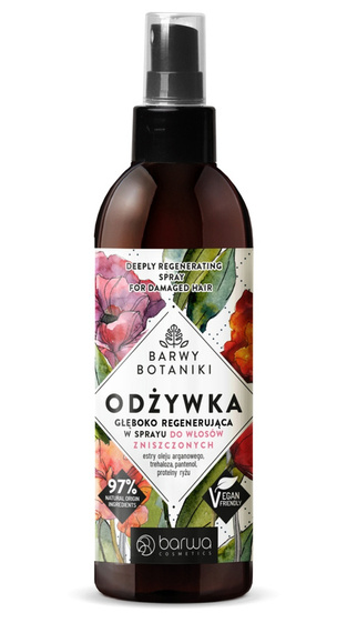 Odżywka głęboko regenerująca w sprayu do włosów zniszczonych Barwy Botaniki 250 ml