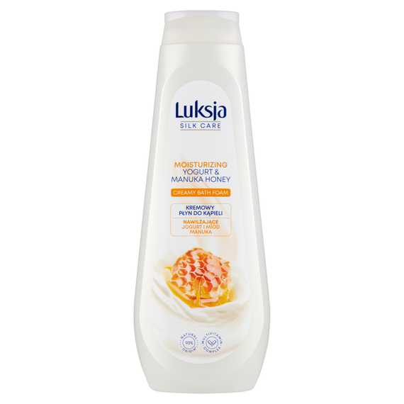 Luksja Silk Care Kremowy płyn do kąpieli nawilżające jogurt i miód manuka 900 ml